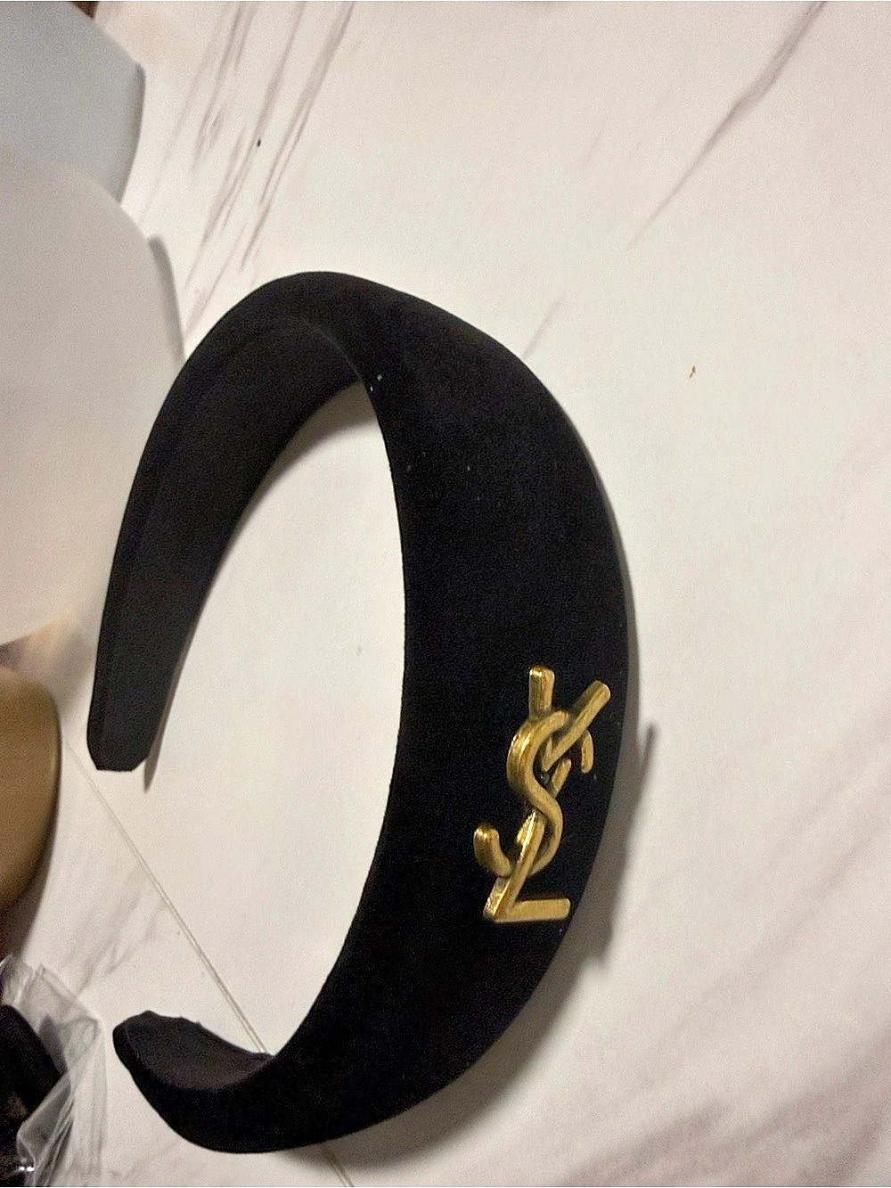 Saint Laurent Black Logo Headband